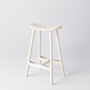 Low Bar Stool Arc, SH650, solid Ash, white pigmented