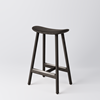 Low Bar Stool Arc, SH650, black stained ash