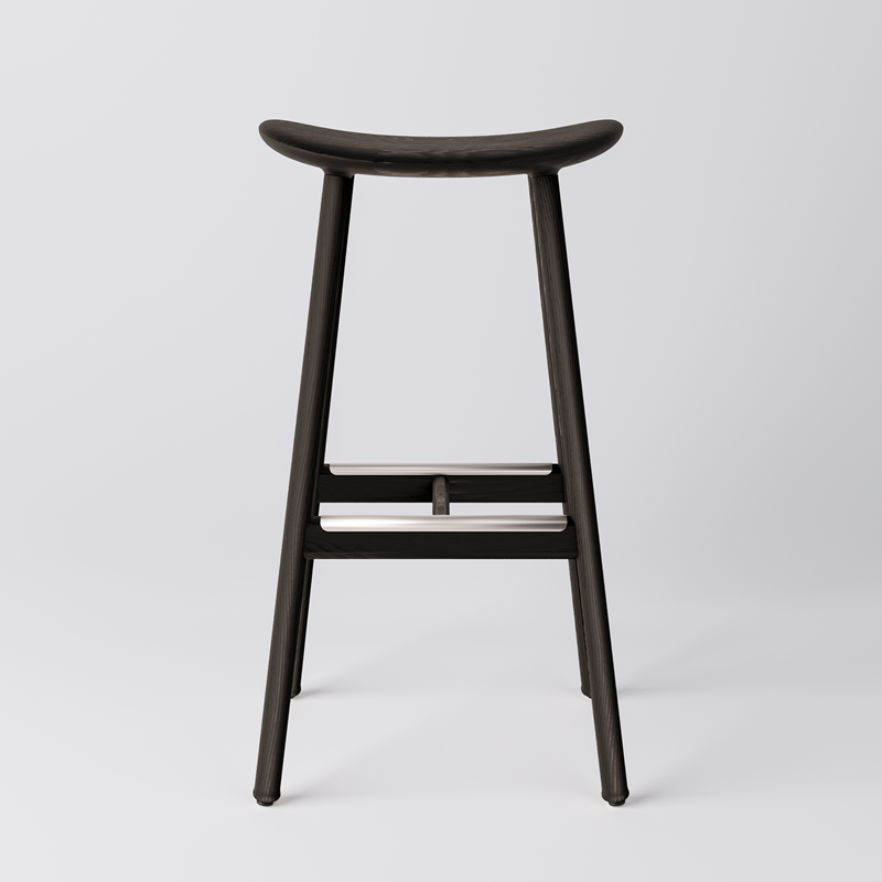 High Barstool Arc, H800, black stained ash