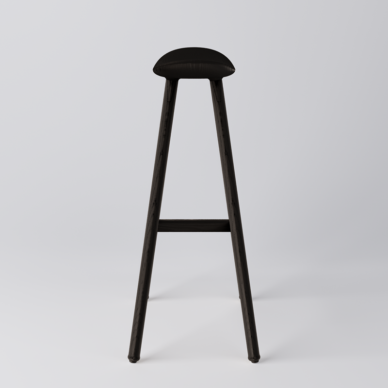 High Barstool Arc, H800, black stained ash