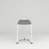 Bar stool Add, SH630 gray upholstered seat, white stand