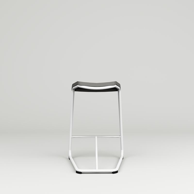 Barpall Add, SH630 gr&#229;kl&#228;dd sits, vitt stativ