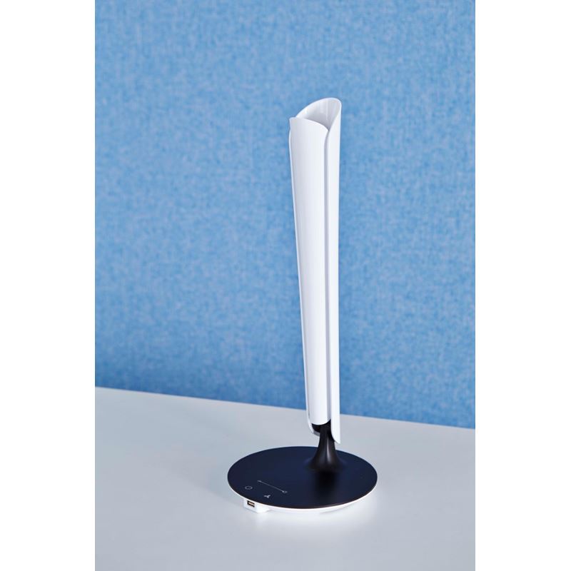 Skrivbordslampa LED, Tulip, svart insida, vit utsida