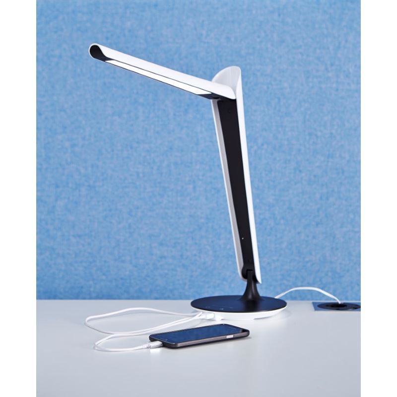 Skrivbordslampa LED, Tulip, svart insida, vit utsida