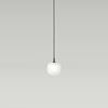 Pendant lamp Rime with glass screen D12, black cord