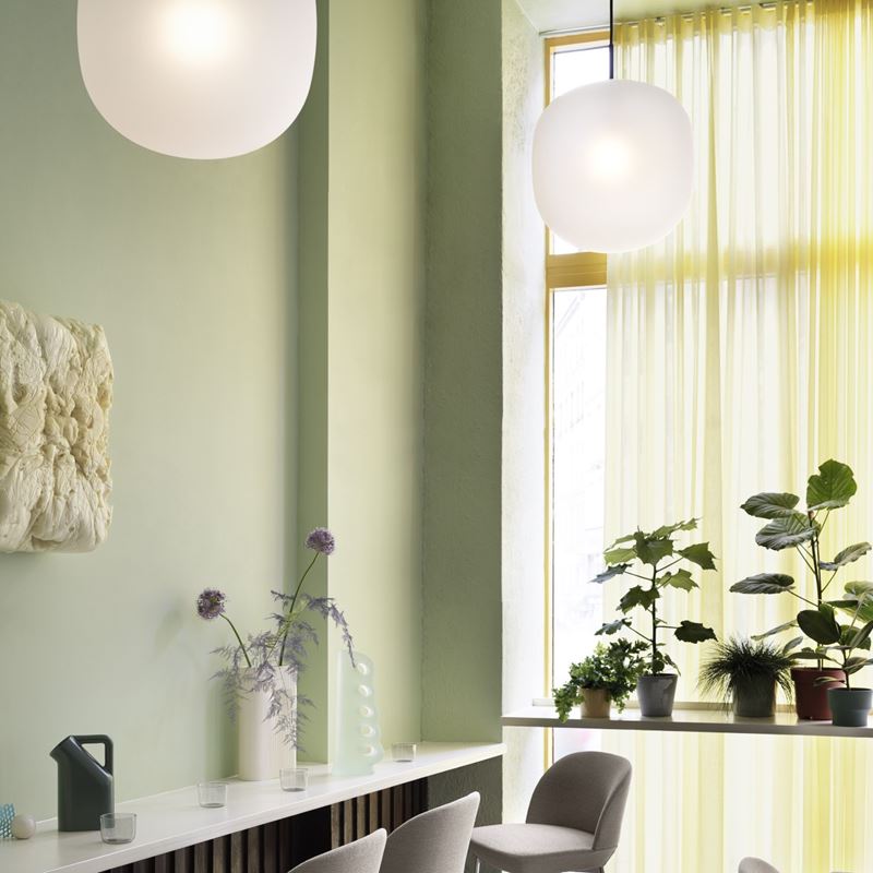 Pendelarmatur Rime med glassk&#228;rm D45, svart sladd