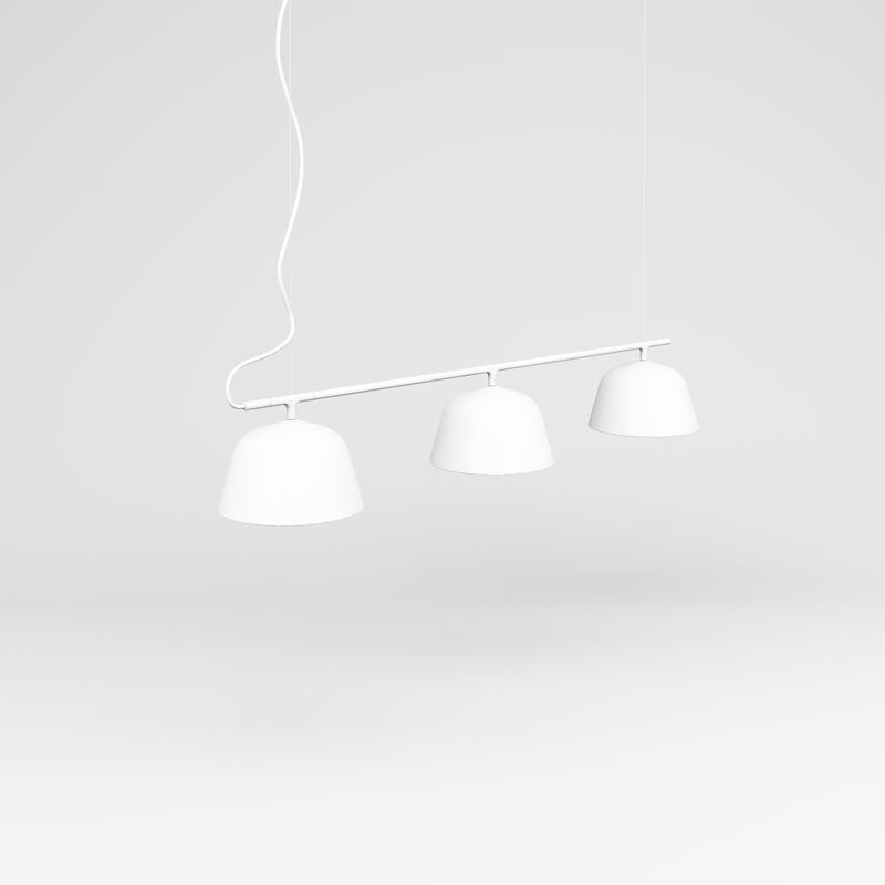 Pendlad armatur Ambit på skena, vit