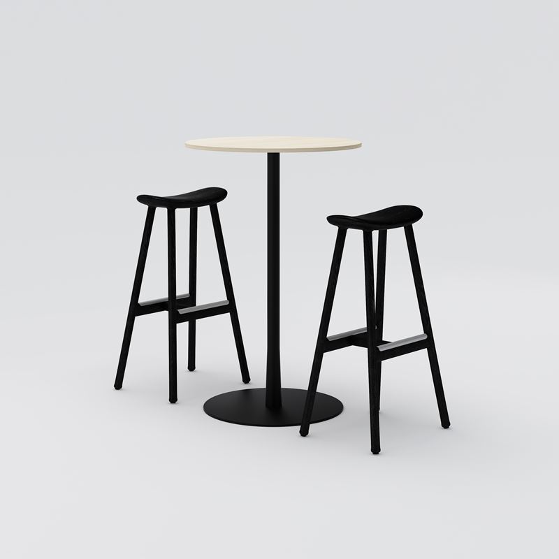 Coffee table Cone, &#216;700, H1060, Ash veneer, black