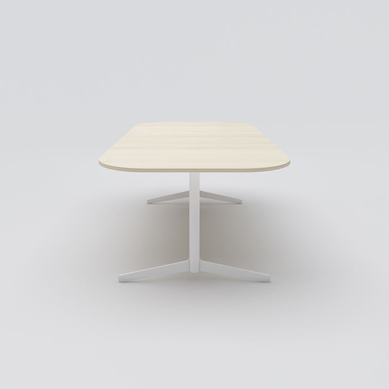 Konferensbord Feather, 2100x1100x730, Ask faner, vit