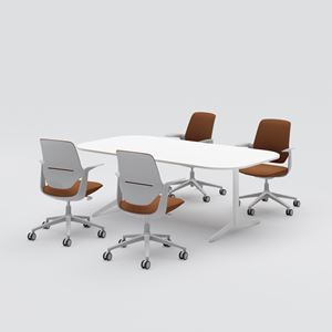 Konferensbord Feather, 2100x1100x730, vit HPL, vit