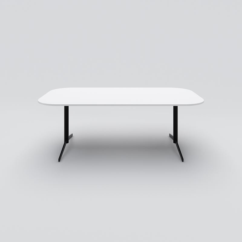 Konferensbord Feather, 2100x1100x730, vit HPL, svart
