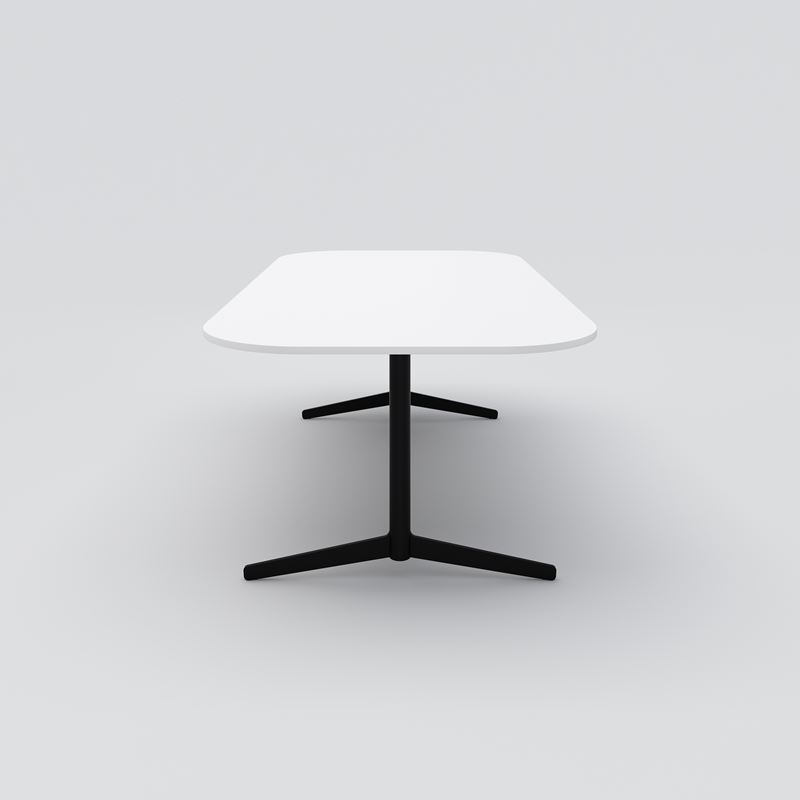 Konferensbord Feather, 2100x1100x730, vit HPL, svart