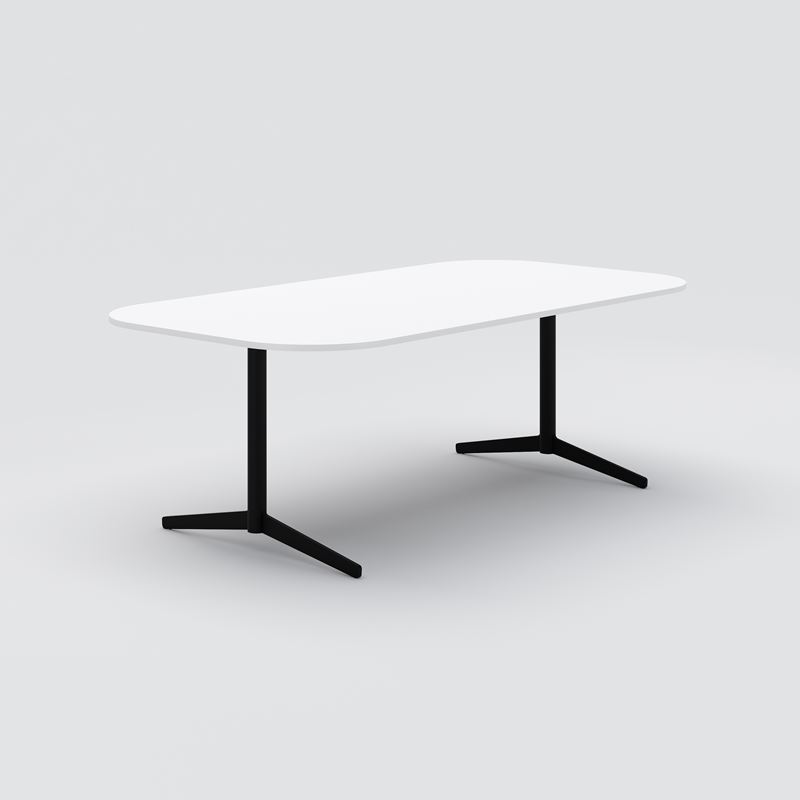 Konferensbord Feather, 2100x1100x730, vit HPL, svart