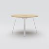 Round table Piece with cable cover, &#216;1400, H900, Oak veneer, white legs