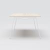 Piece meeting table, 2100x1250 H900, ash veneer, white stand