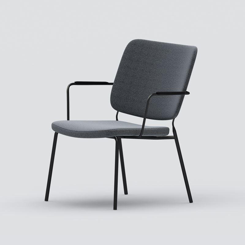 Lounge armchair Feather, Anthracite grey, black