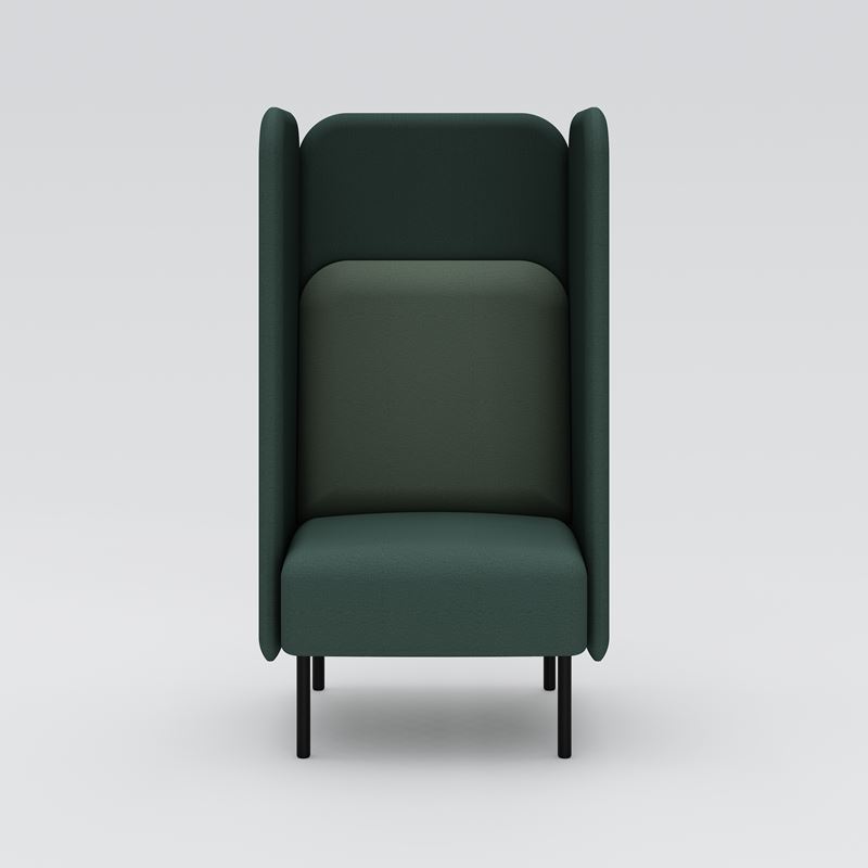 Armchair high August, green upholstery