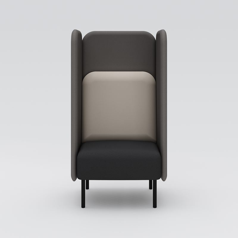 F&#229;t&#246;lj August, h&#246;g, gr&#229;/svart kl&#228;dsel