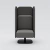  Armchair high, August, black swivel base, gray upholstery