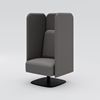  Armchair high, August, black swivel base, gray upholstery