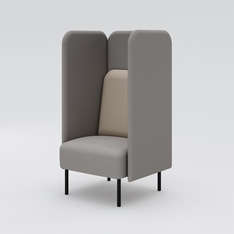 Fåtölj hög August, beige klädsel