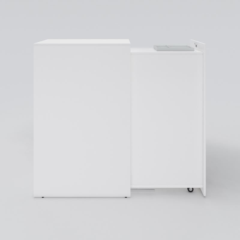 Sidoskåp Access, 435x1250x800, vit laminat, vänster