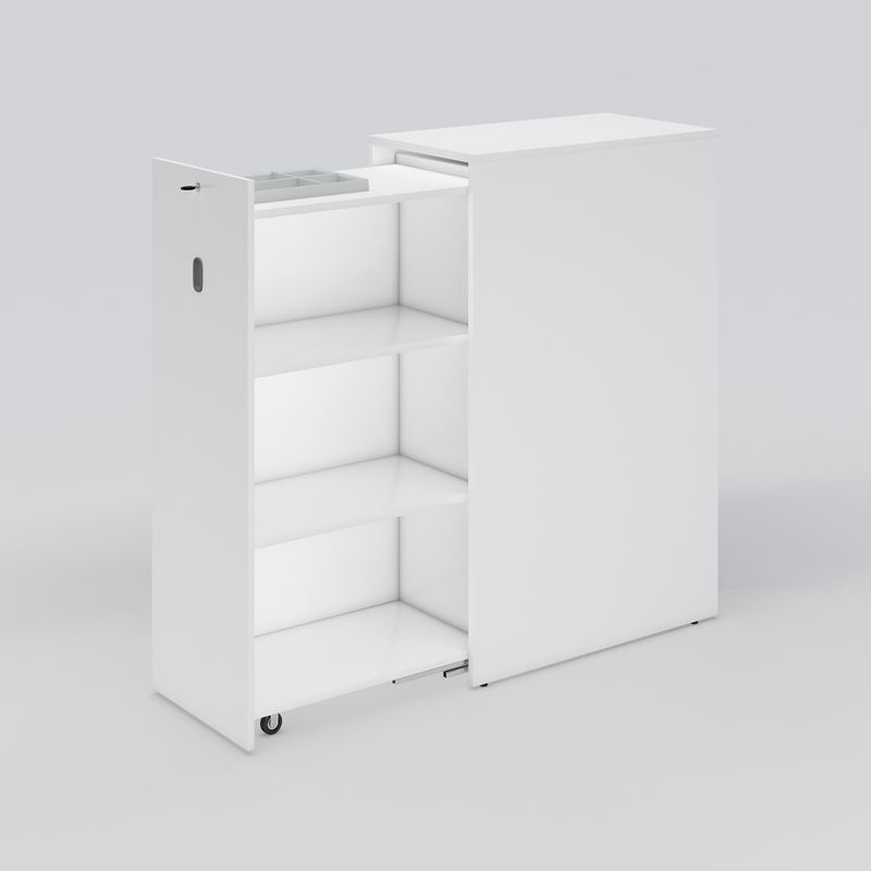 Sidoskåp Access, 435x1250x800, vit laminat, vänster