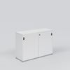 Office cabinet with sliding door, Access, white laminate, 1180x809x416