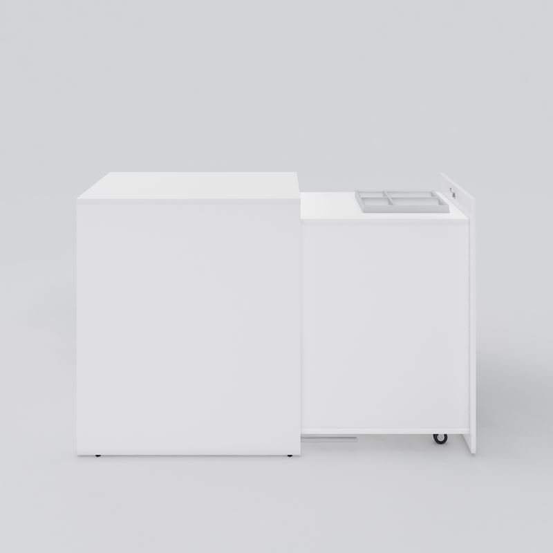 Sidoskåp Access, H2A4, vit, vänster
