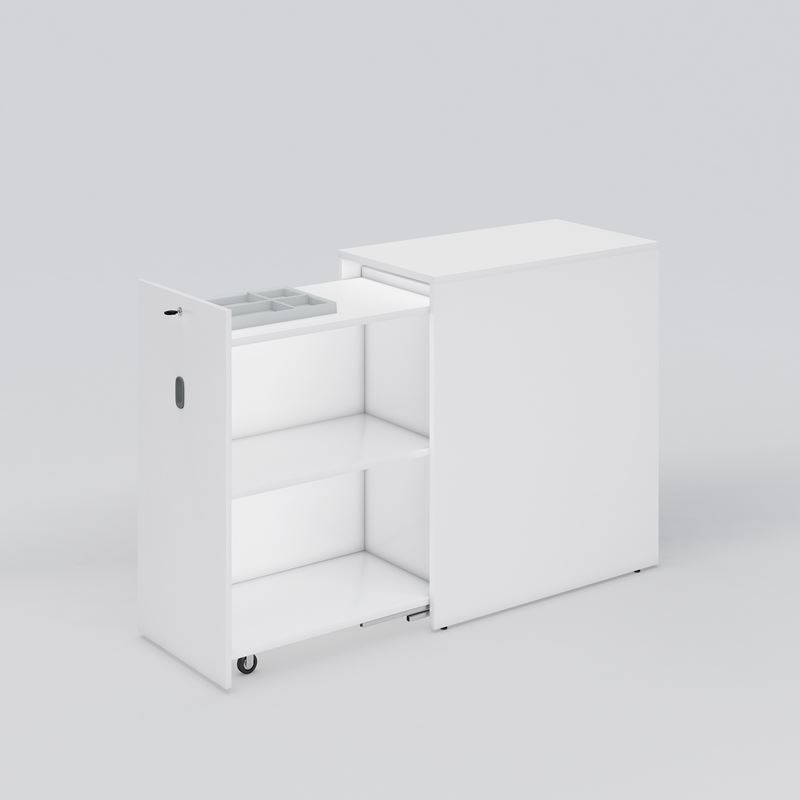 Sidoskåp Access, H2A4, vit, vänster