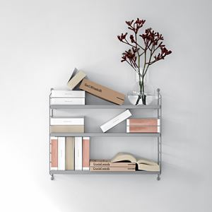 Stringhylla String Pocket, grå/grå