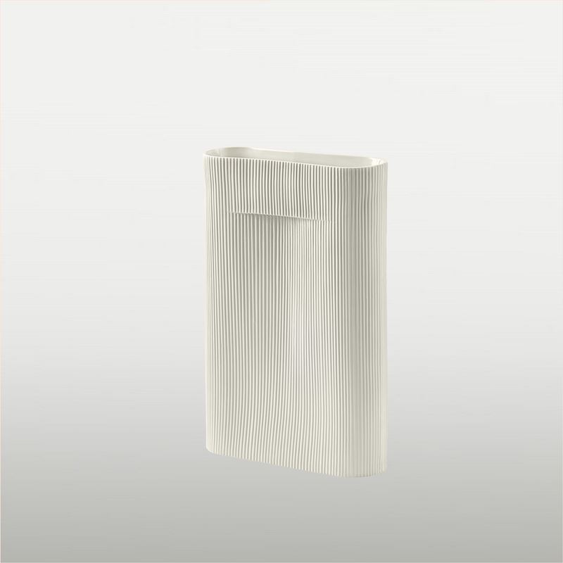 Ridge vase, H485, white