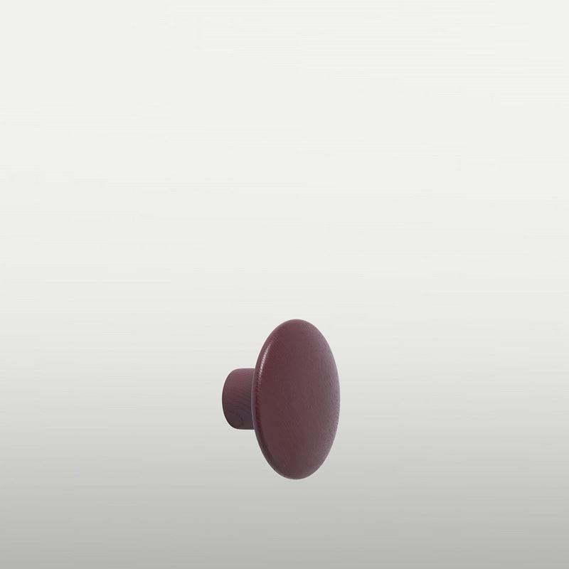 Clothes hook Dots Wood, 90mm, dark red