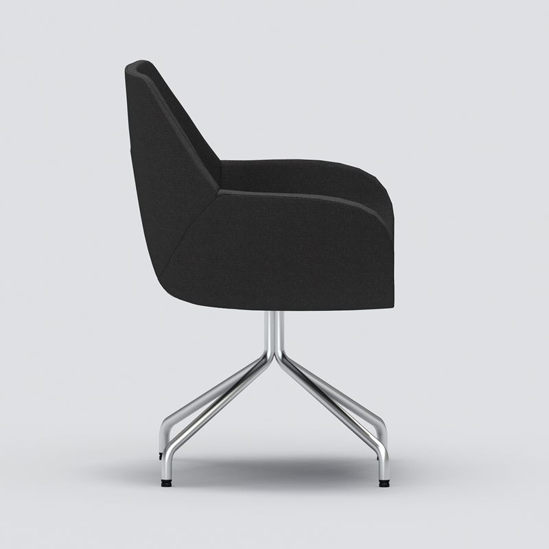 Konferensstol Fan, m&#246;rkgr&#229;tt tyg, krysstativ aluminium