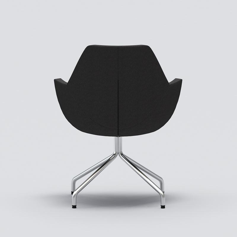 Konferensstol Fan, m&#246;rkgr&#229;tt tyg, krysstativ aluminium