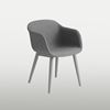 Conference chair Fiber, gray upholstery, gray wooden legs