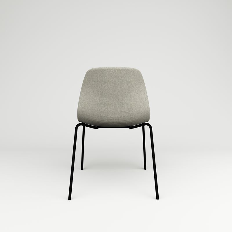 Konferensstol Pelican, svart benstativ, gråbeige klädsel