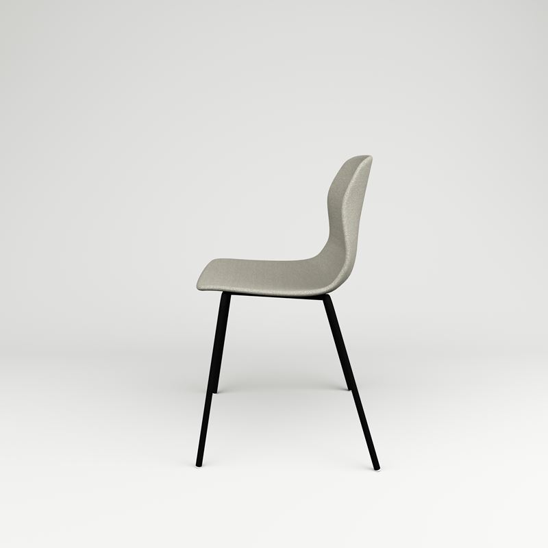 Konferensstol Pelican, svart benstativ, gråbeige klädsel