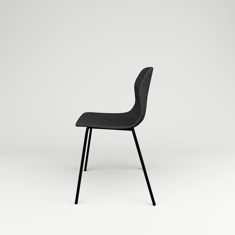 Konferensstol Pelican, svart benstativ, grafitgrå klädsel