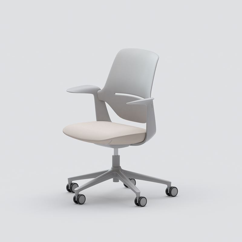 Skrivbordsstol Trillo, ljusgr&#229; med beige sits