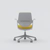 Desk chair Trillo, light gray dressed inside mustard