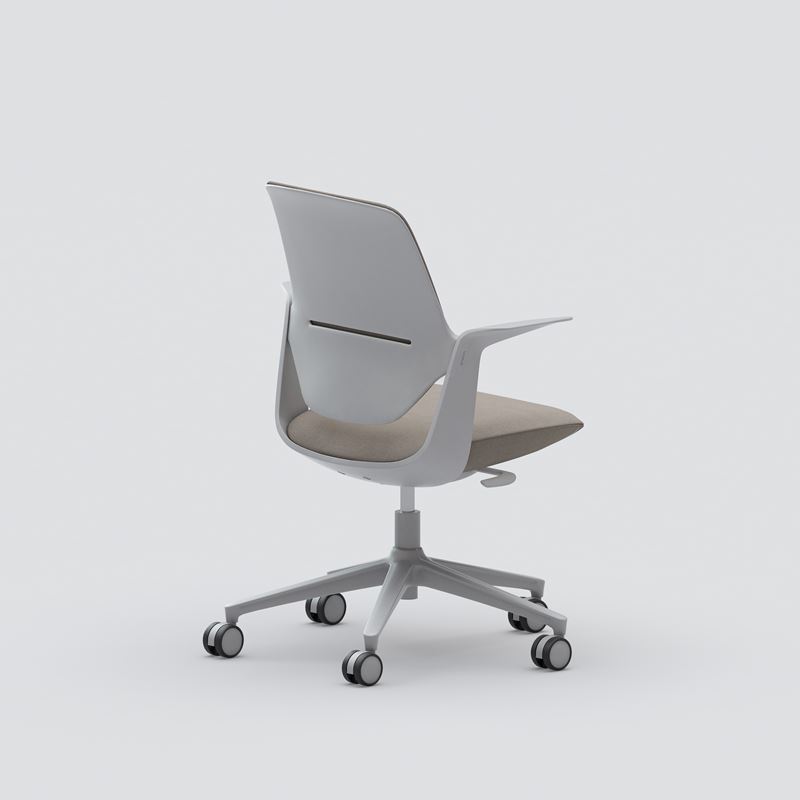 Skrivbordsstol Trillo, ljusgrå klädd insida, beige