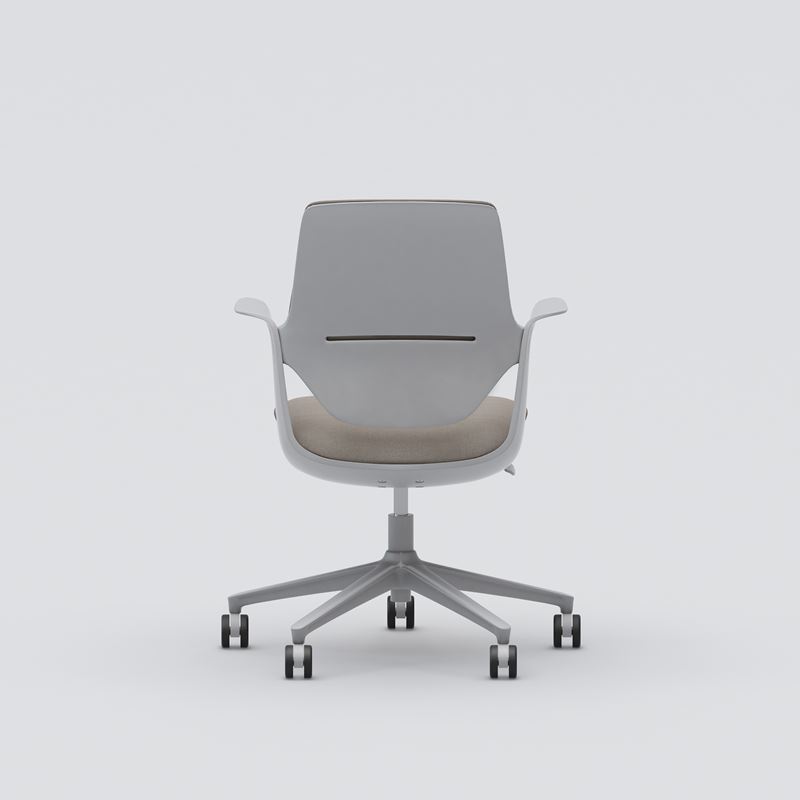 Skrivbordsstol Trillo, ljusgrå klädd insida, beige