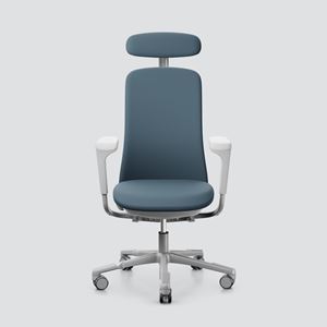 Office chair HÅG SoFi 7300, headrest, silver base, fog blue