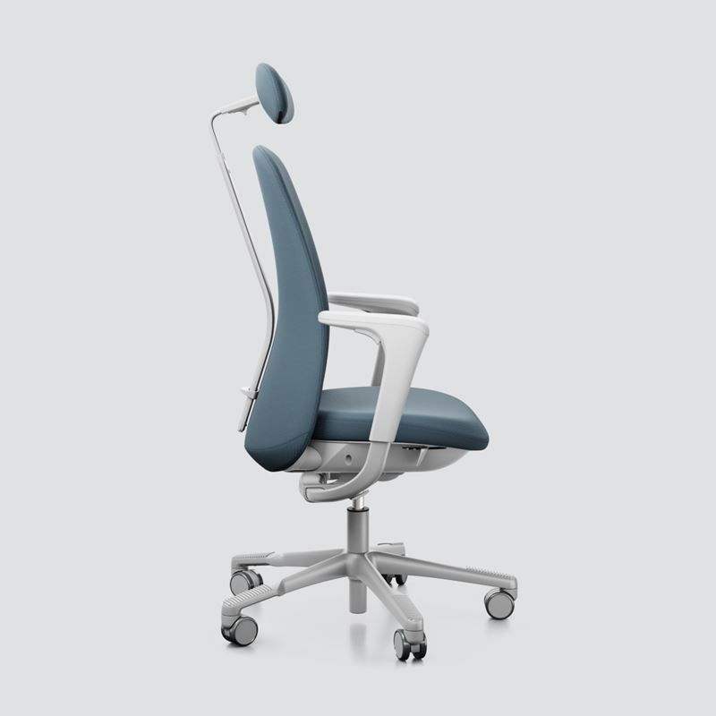 Kontorsstol HÅG SoFi 7300, nackstöd, silverkryss, dimblå