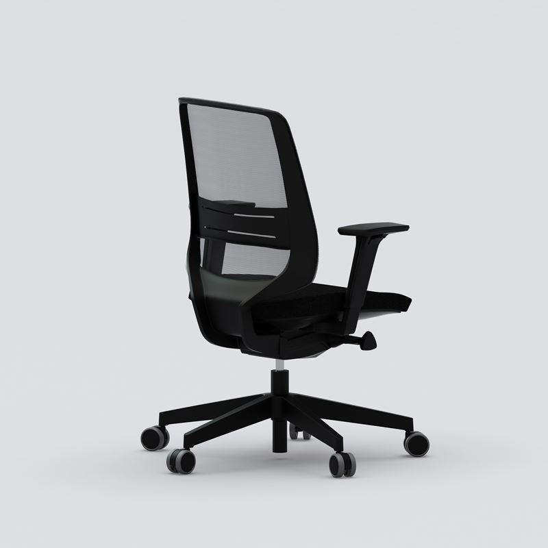 Kontorsstol Light Up, mesh rygg, svankstöd, armstöd, svart