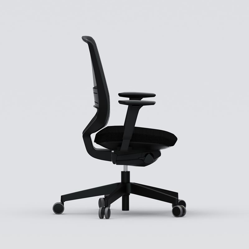 Kontorsstol Light Up, mesh rygg, svankstöd, armstöd, svart