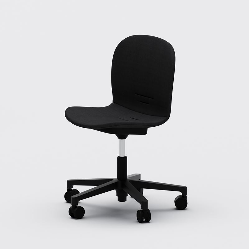 Kontorsstol Noor 6070F, svart tygklädsel, svart kryss