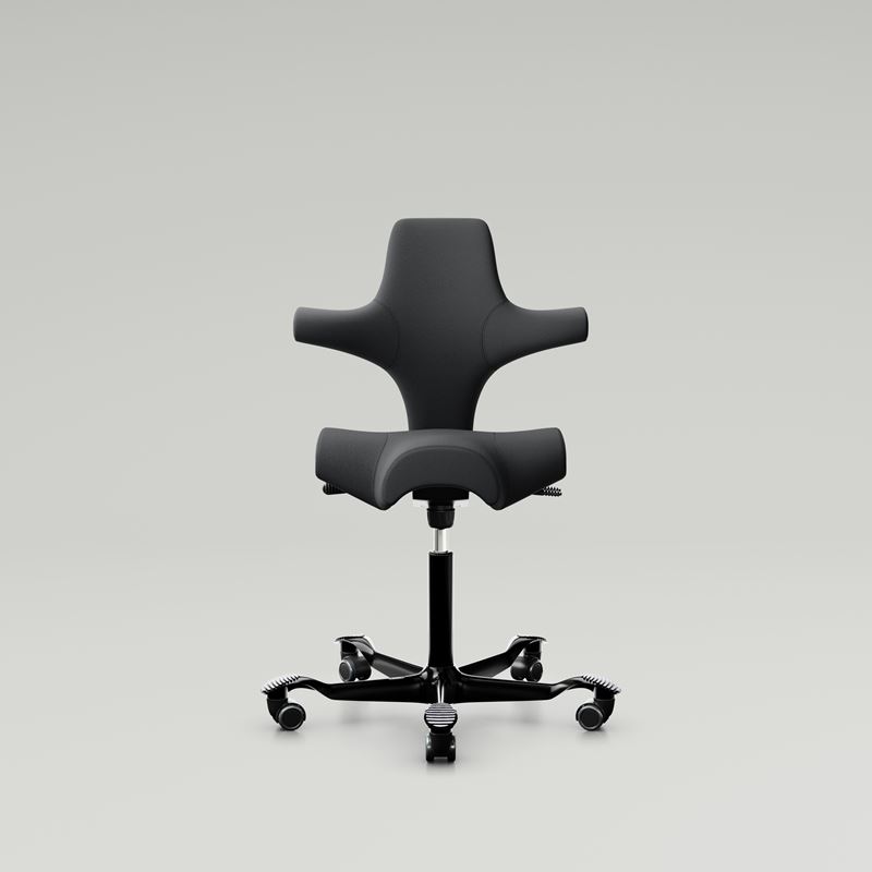 Office chair H&#197;G Capisco 8106, dark gray fabric upholstery black base