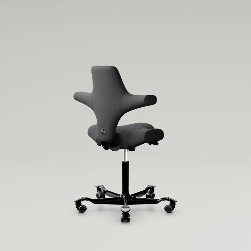 Kontorsstol HÅG Capisco 8106, mörkgrå tygklädsel, svart